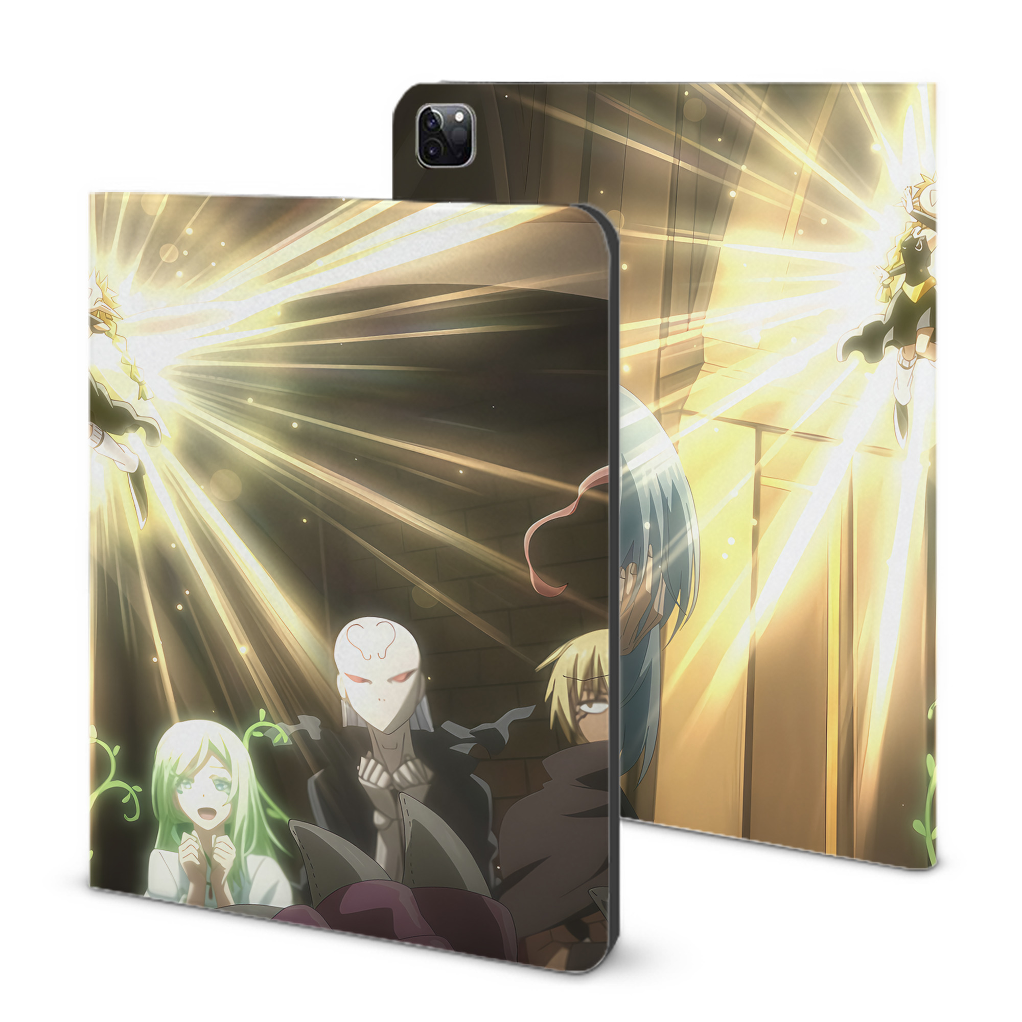 （画像用） 転スラ Regarding Reincarnated to Slime IPad ケース ブック型 PUレザー TPU 耐衝撃 軽量 薄型 ペン収納なし 全面保護 IPad 各モデル対応